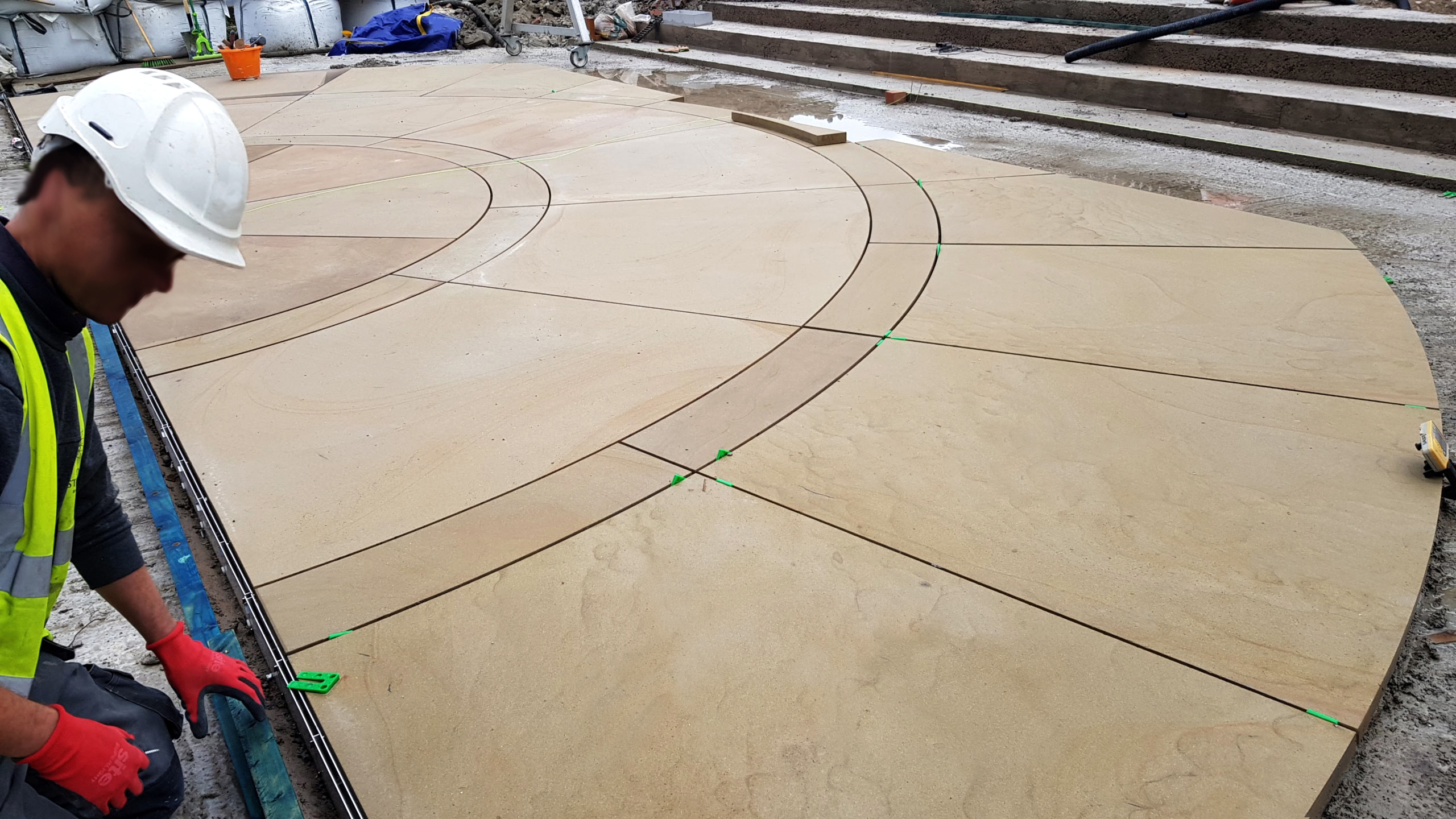 Radial Shaped Yorkstone paving flags