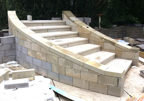 Curved-Steps Stonemasonry stairs