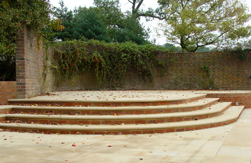 Curved Yorkshire stone steps