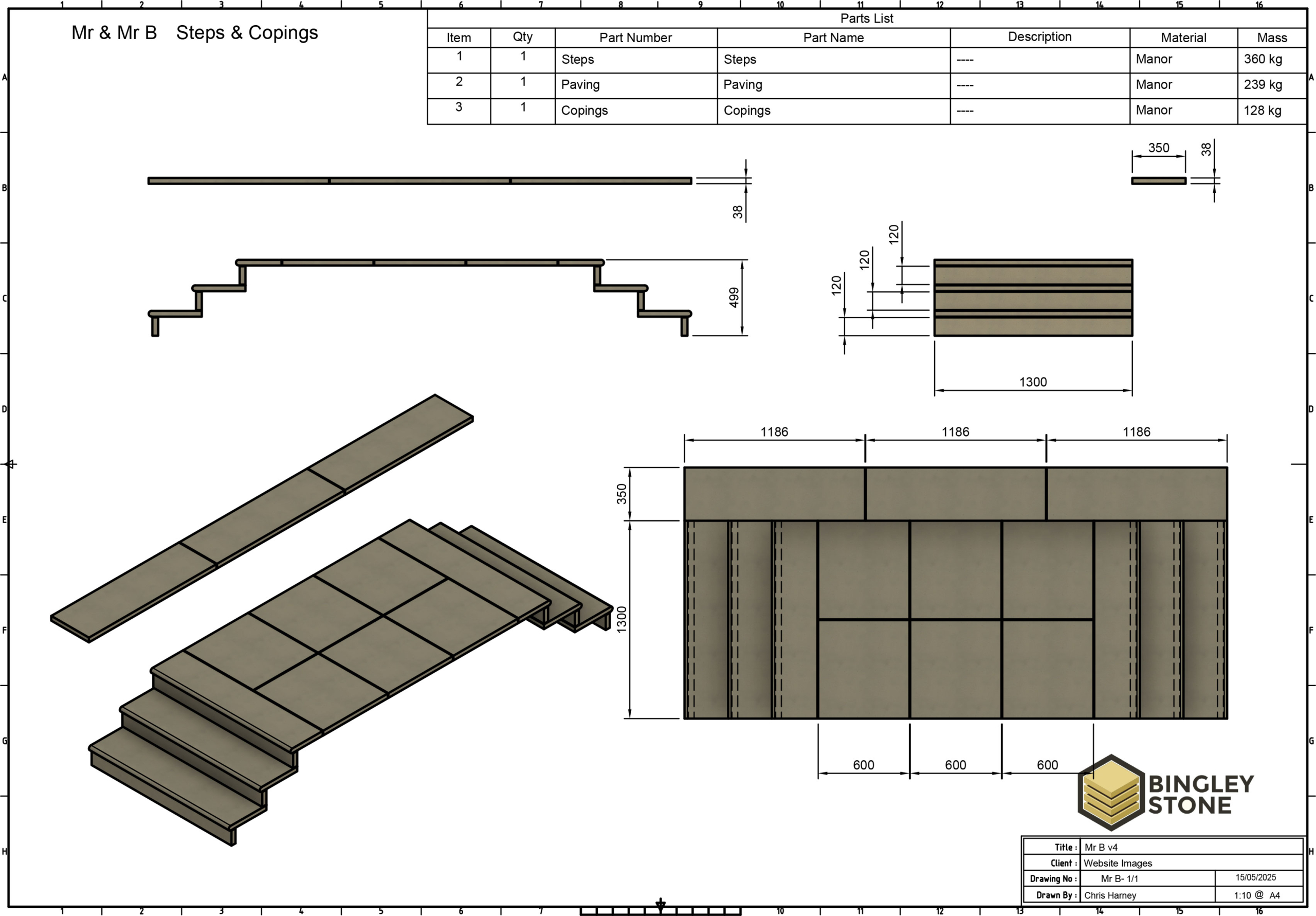 Cad drawings Stone Steps