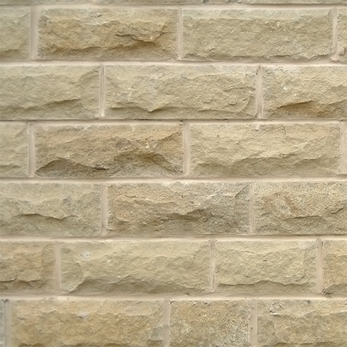 New coursed Yorkstone walling