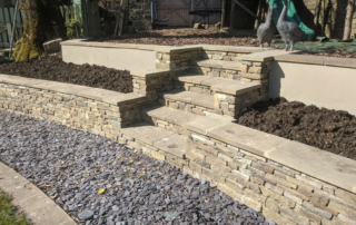 Old reclaimed walling Yorkshire stone wall